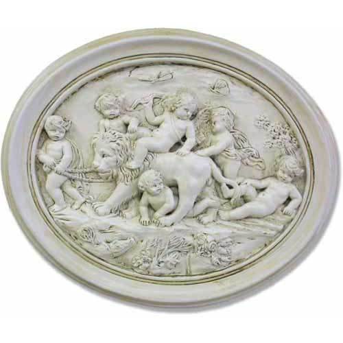 Cherubs Playing with Lion Plaque 19