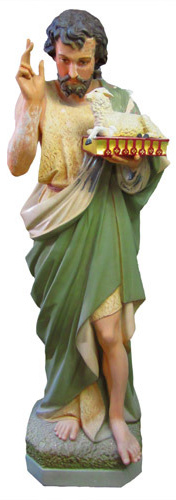 Saint John The Baptist w/ Sheep On Book Statue