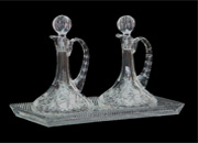 Crystal Cruet and Tray Set