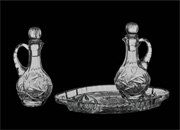 Crystal Cruet and Tray Set