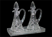 Crystal Cruet and Tray Set